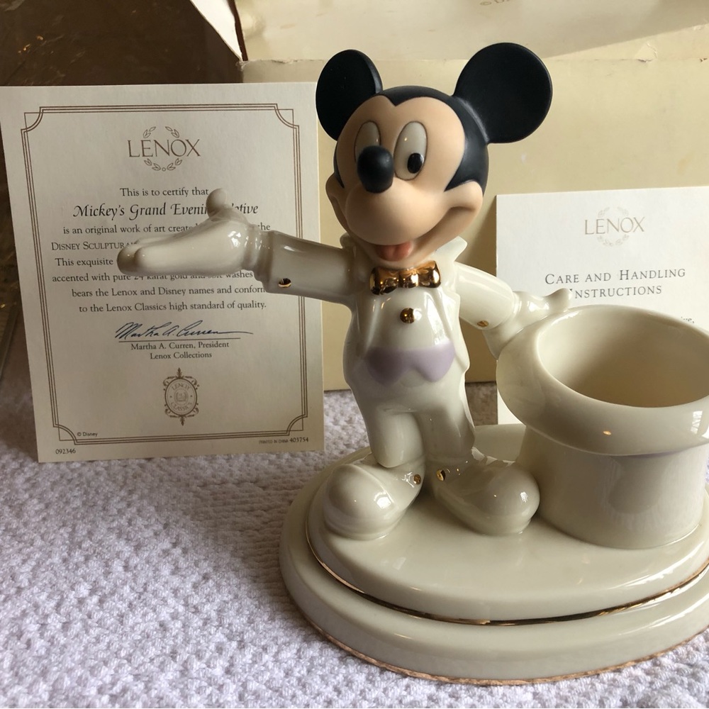 Lenox Mickey Mouse Grand Evening Porcelain figure votive new old stock - Picture 8 of 11